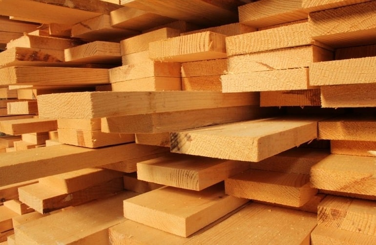 stacked lumber